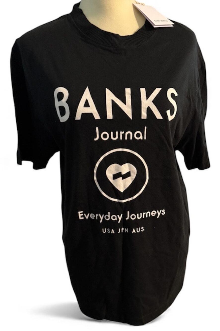 Banks Journal “Everyday Journeys” Graphic Tee, Black, Unisex Small, NWT